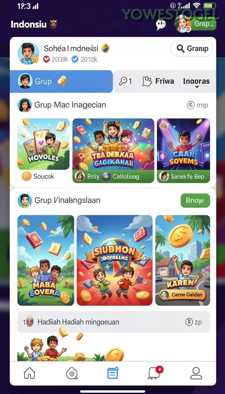 Cuplikan layar TTT888 — menu navigasi